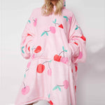 Cherries Pink Printed Hoodie - TheHugSnugStore