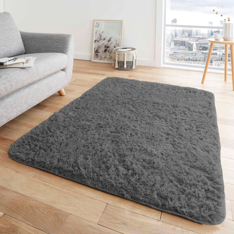 Plain Charcoal Hug & Snug Rugs