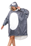 Penguin Face Printed Hoodie - TheHugSnugStore