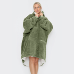 Teddy Hooded Blanket Green - TheHugSnugStore