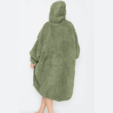 Teddy Hooded Blanket Green - TheHugSnugStore