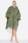 Teddy Hooded Blanket Green - TheHugSnugStore