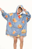 Burger & Fries kids Hoodie Grey - TheHugSnugStore