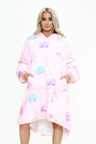 Marshmallow Hoodie Pink - TheHugSnugStore