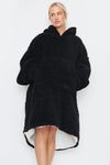 Teddy Hooded Blanket Navy - TheHugSnugStore