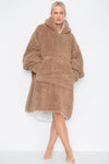 Teddy Hooded Blanket Natural - TheHugSnugStore