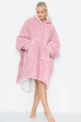 Teddy Hooded Blanket Blush Pink - TheHugSnugStore