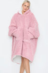 Teddy Hooded Blanket Blush Pink - TheHugSnugStore