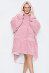 Teddy Hooded Blanket Blush Pink - TheHugSnugStore