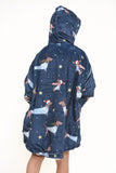 Snowy Dachshund Navy Kids Hoodie - TheHugSnugStore