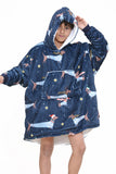 Snowy Dachshund Navy Kids Hoodie - TheHugSnugStore